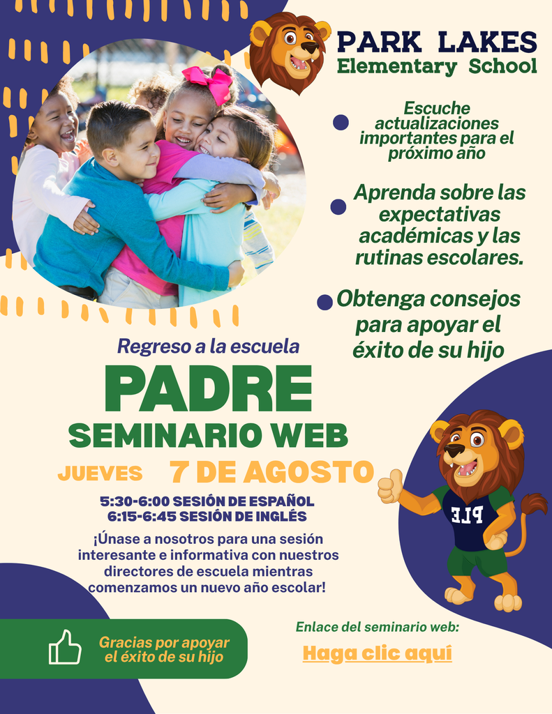 Parent Webinar Flyer in Spanish