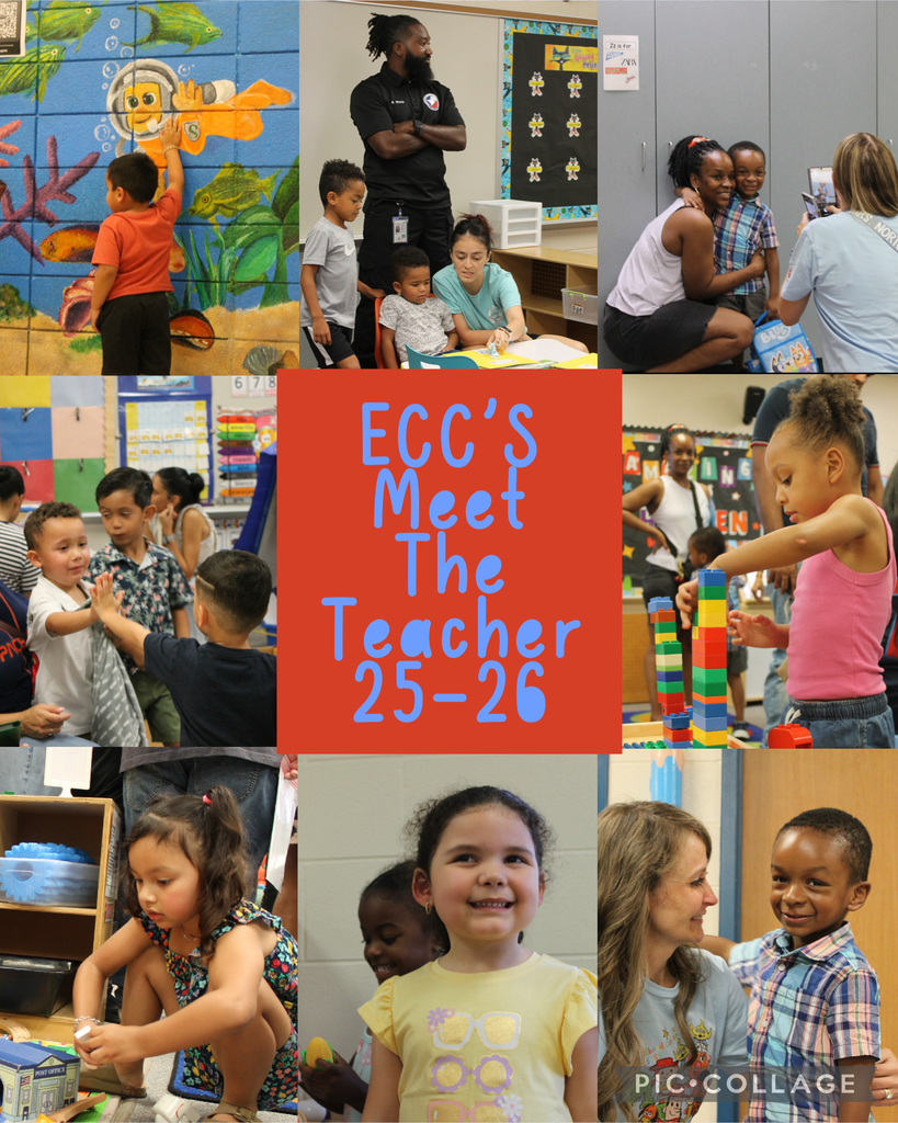 Collage of photos of incoming pre-k students and families at Meet the Teacher night 2025
