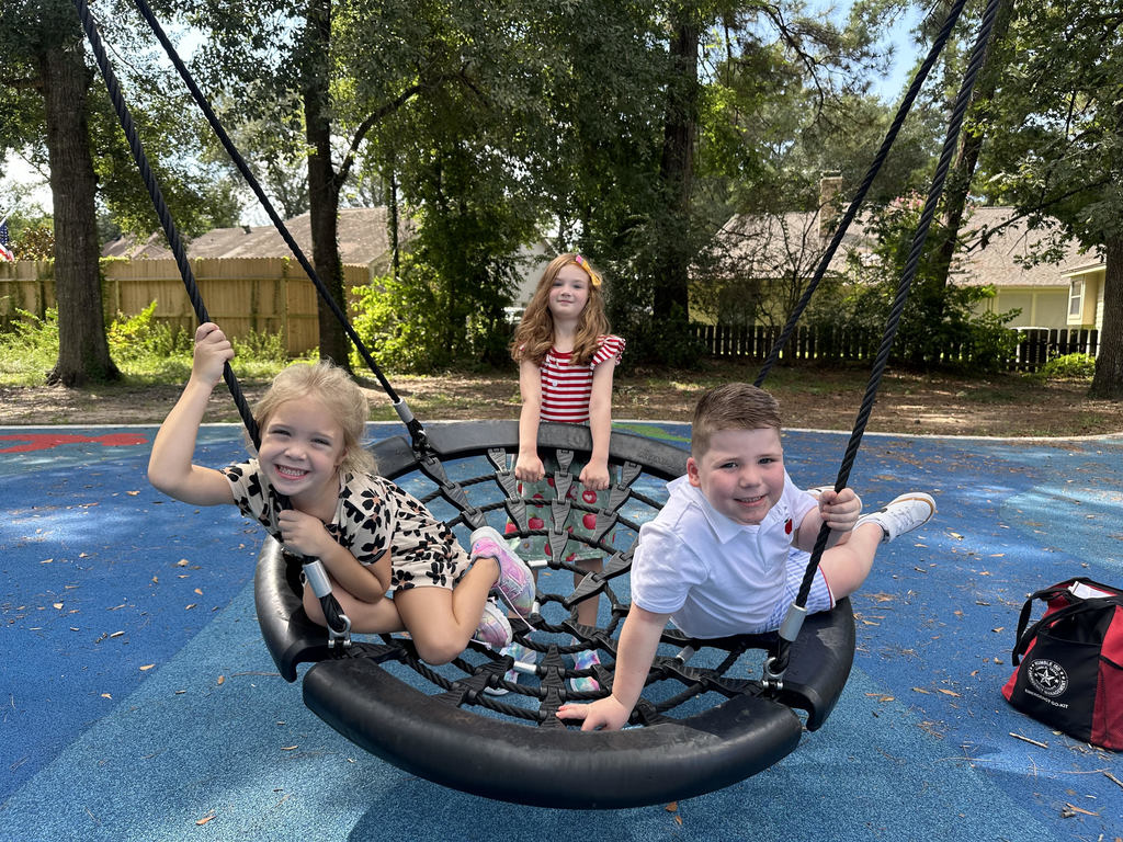 Kinder students playing at recess.