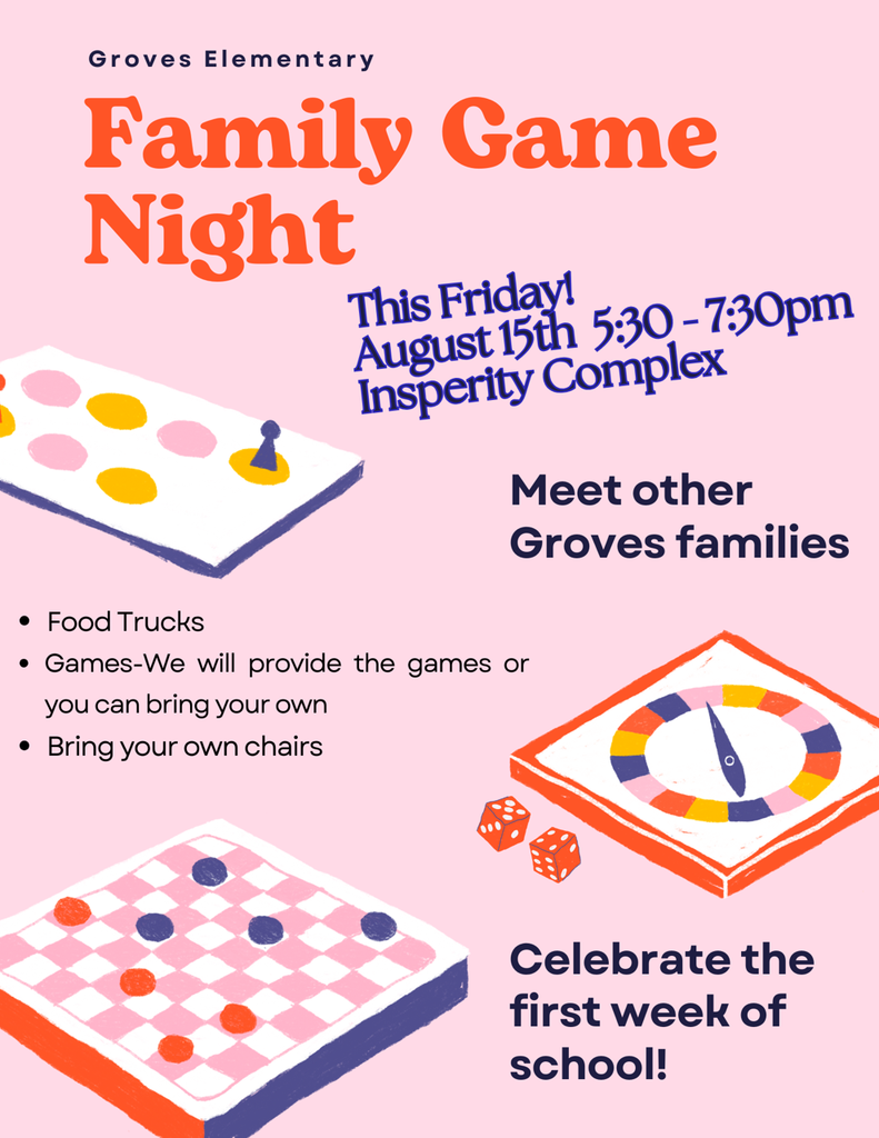 Groves Elementary Family Game Night August 15, 2025
