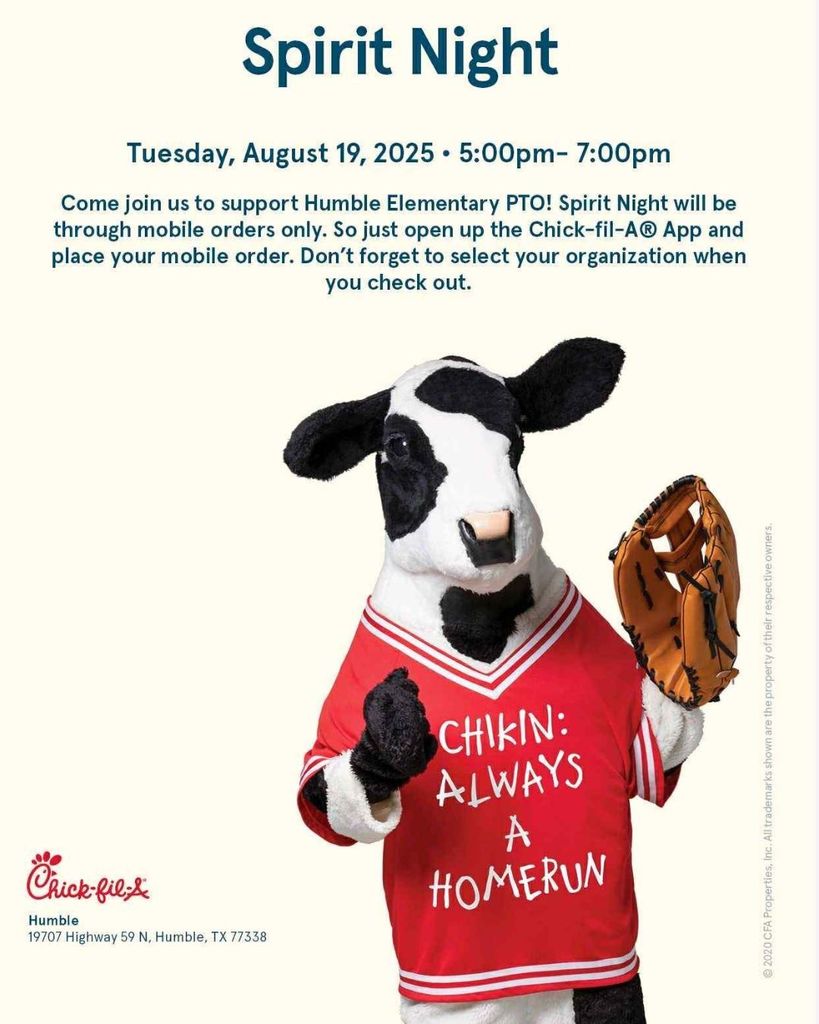 PTO Spirit Night at Chick Fil A