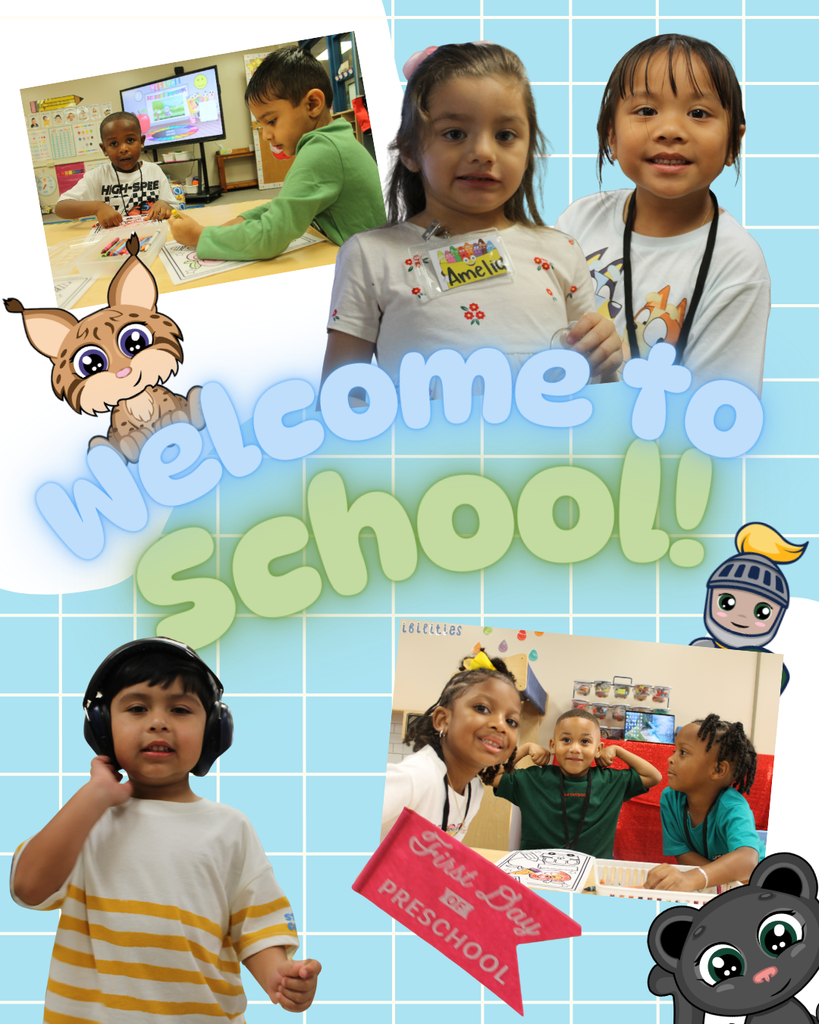 Photos of Pre-K and ECSE students on the first day of school at the Early Childhood Center.