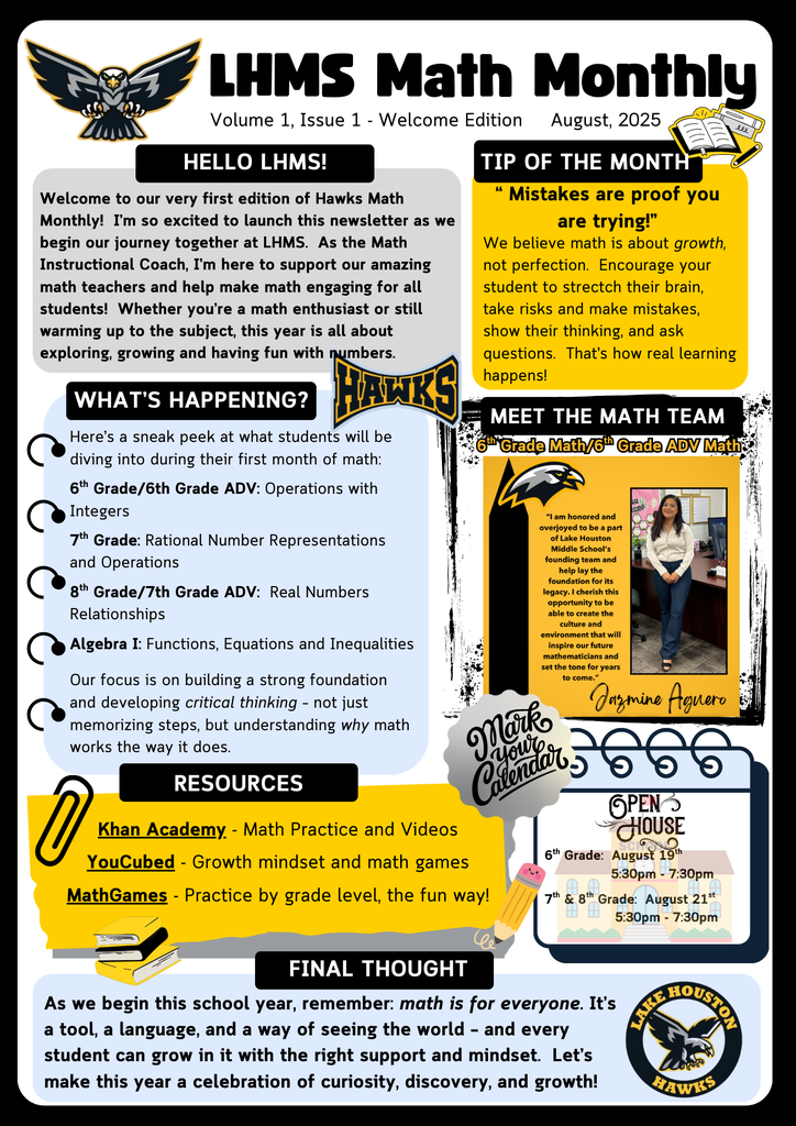 Math Newsletter August
