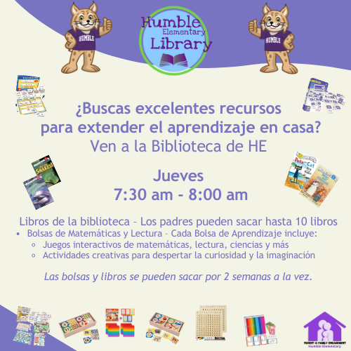Library Hours for Parents - Spanish
