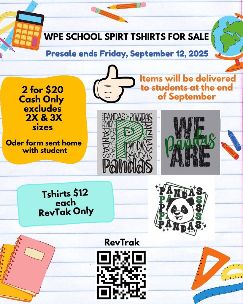 2025-2026 WPE Spirit Shirt Flyer