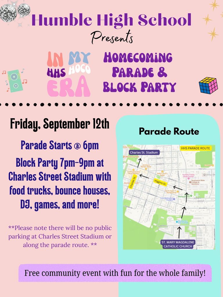 HHS Homecoming Parade & Block Party Flyer