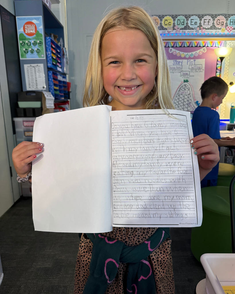 student writing