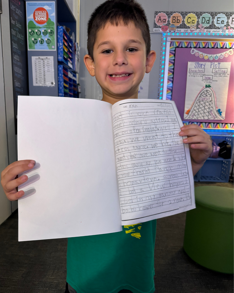 student writing