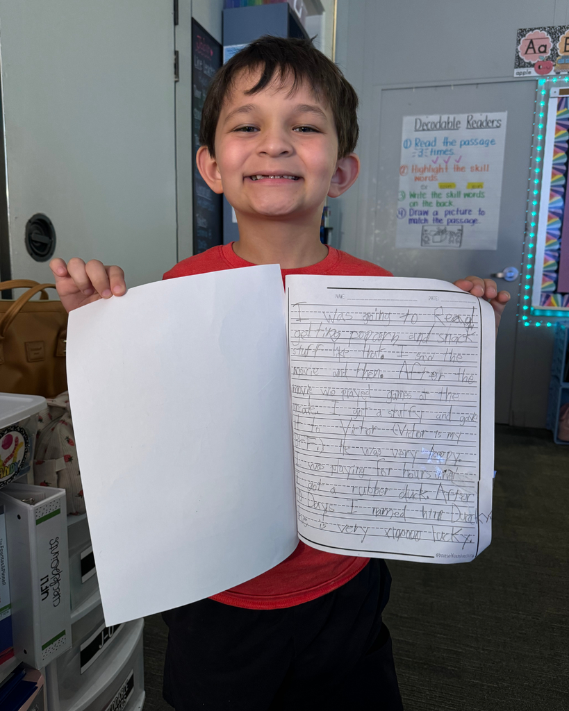 student writing