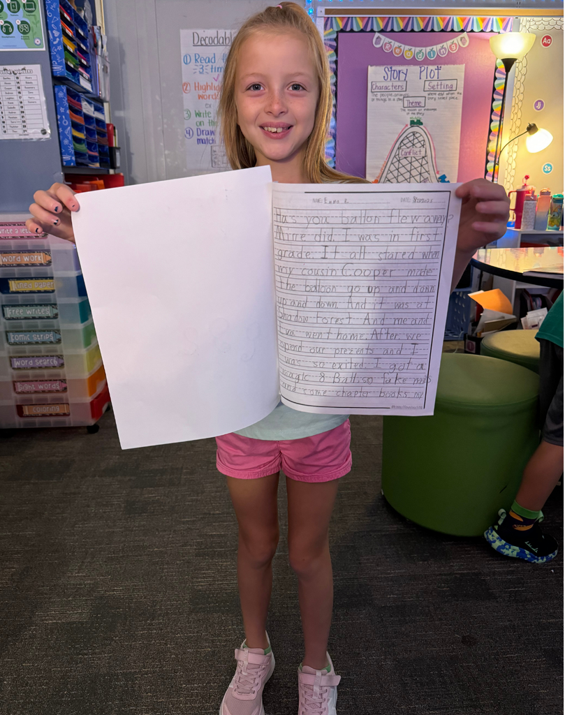 student writing