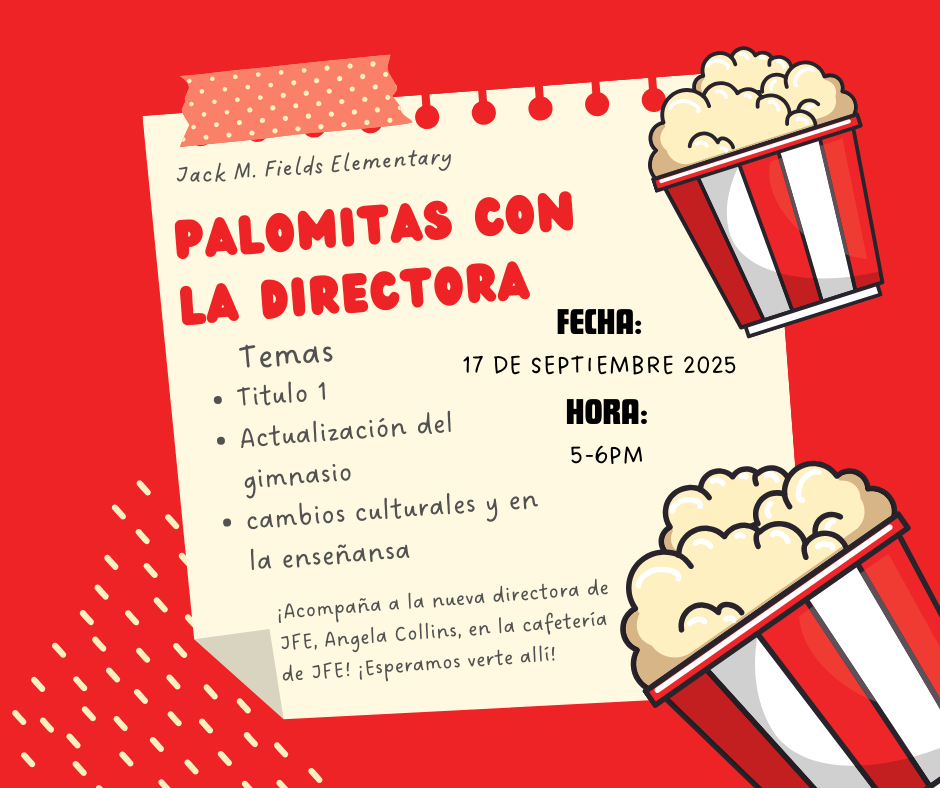 Popcorn with the principal flyer -spanish