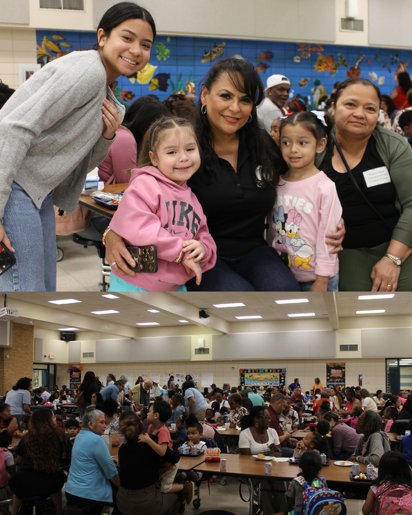 Students with their families at Grandparents Day Breakfast
