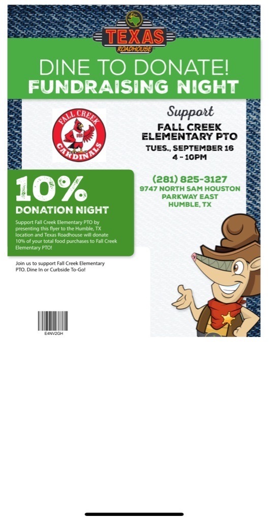 Texas Roadhouse Spirit Night Graphic