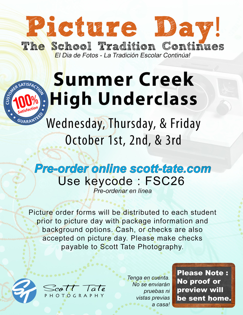 Summer Creek_High Picture Day Reminder 25-26
