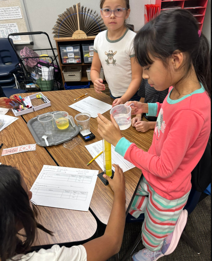 Students exploring conservation of matter