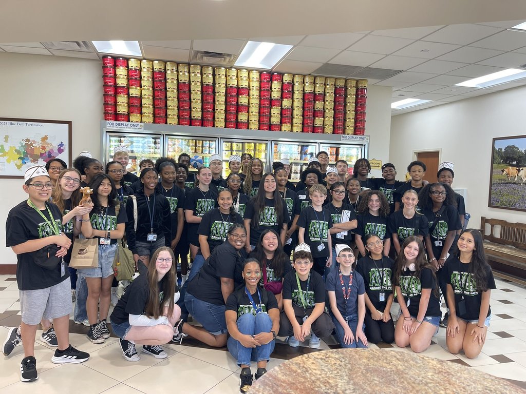 Students at Blue Bell Ice Cream creamery in Brenham, Texas