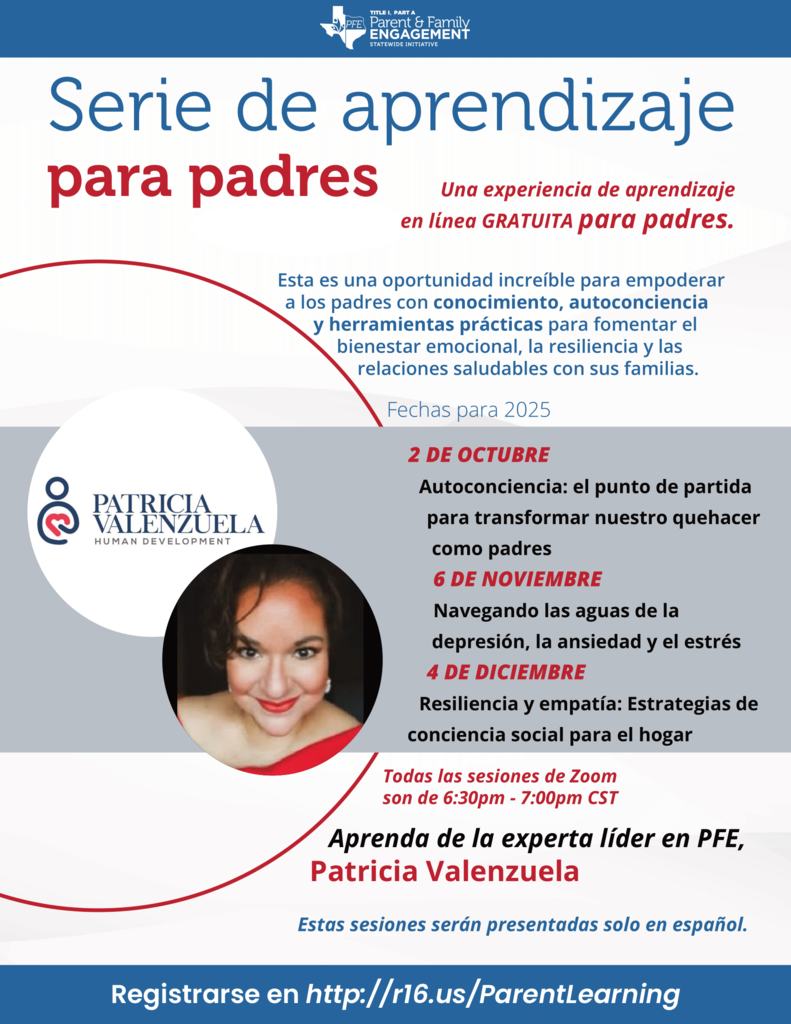 Spanish flyer for parent learning series