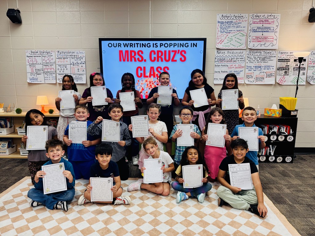 The writing in Mrs. Cruz's class is really POPPING!