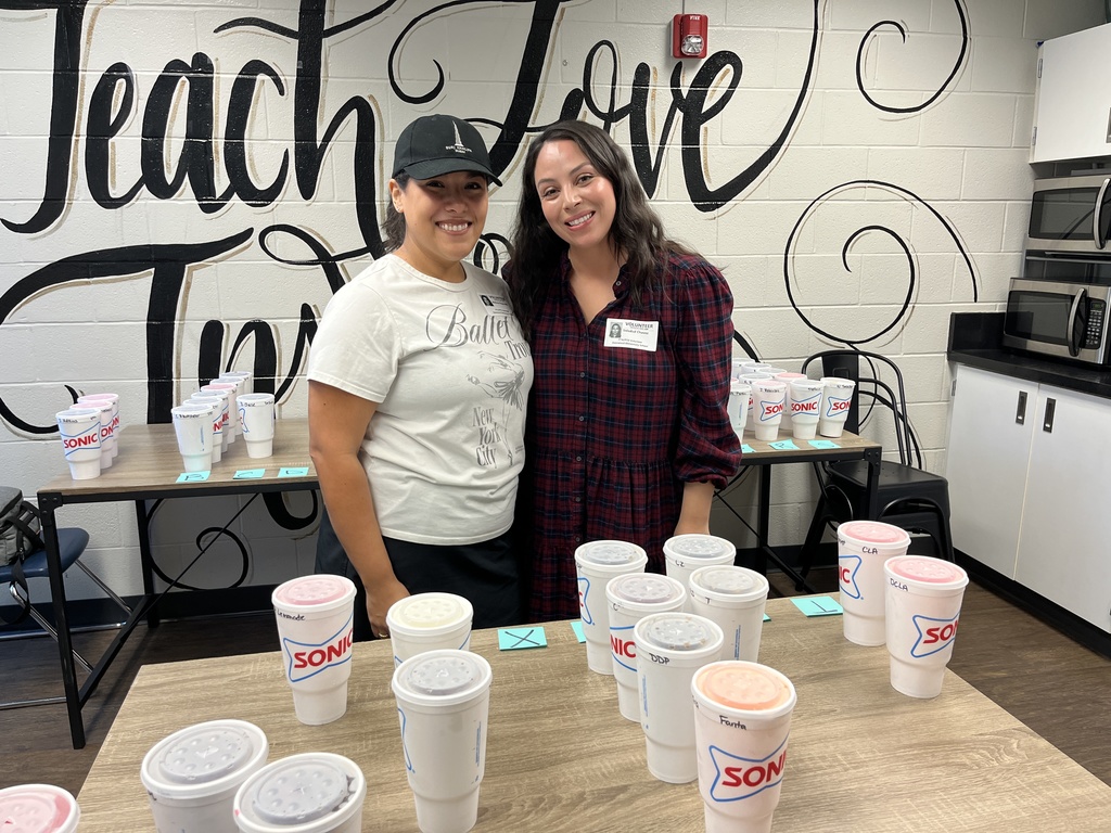 PTA treating our staff to Sonic drinks.