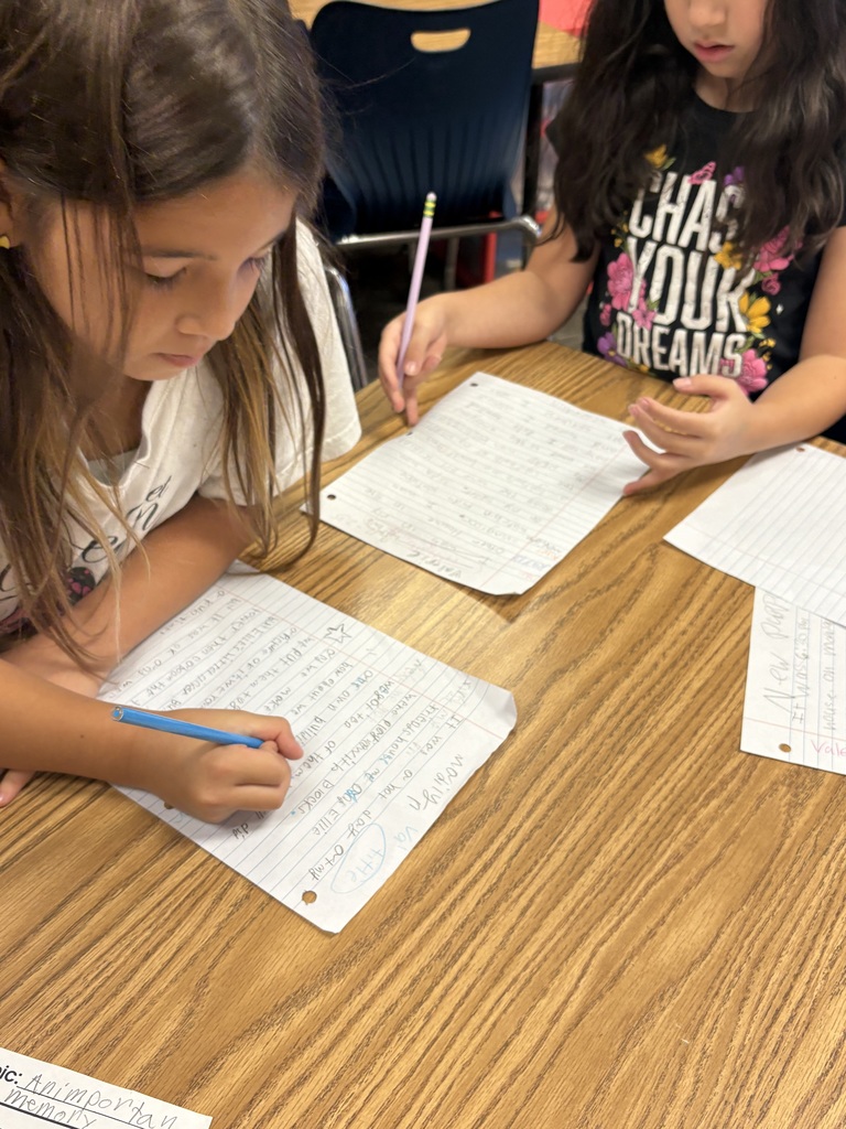 Students are working on their writing.