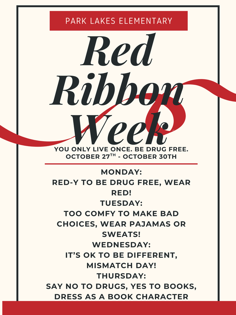 Red Ribbon Week Flyer with dress up days