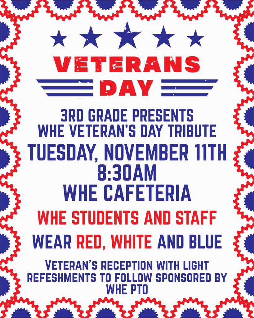 Veteran's day perfromance. 11/11 at 8:30 am in the cafeteria