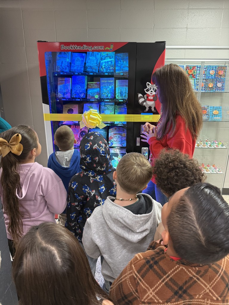 Our Book Vending Machine is officially open for business! Students can now earn golden tokens and choose a brand new book to take home and keep. A huge thank you to Mrs. Alford for writing the grant that brought this amazing incentive to our campus. We are so excited to keep growing readers here at WHE!