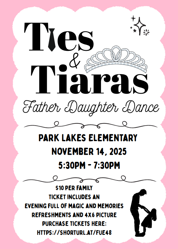 Ties and Tiaras Flyer for Father Daughter Dance
