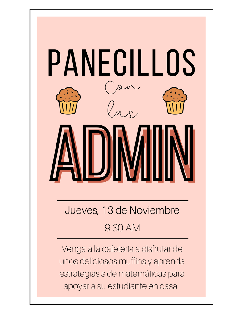 Muffins with admin flyer -Spanish