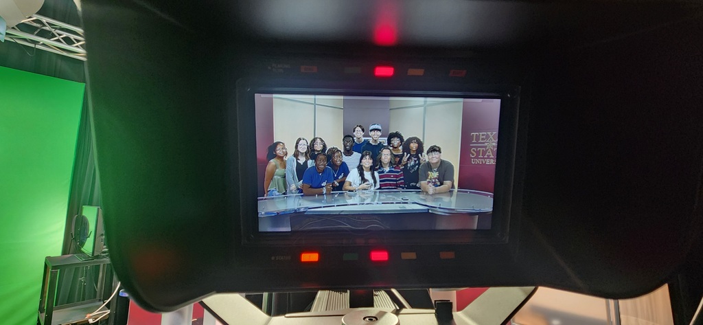 Students in front of camera