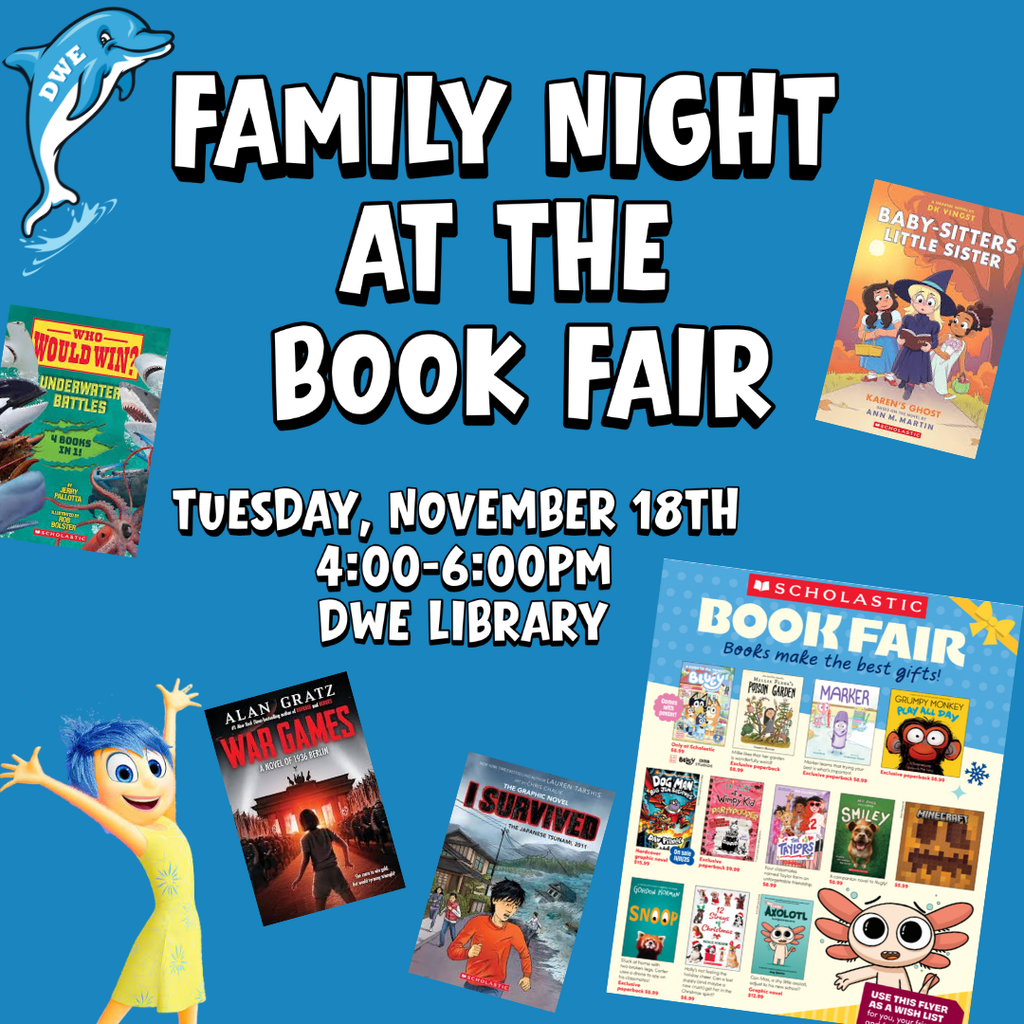 Family Niight at DWE Book Fair Tuesday, Nov. 18 from 4:00-6:00