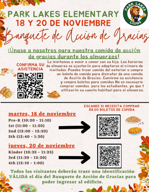 Thanksgiving Feast flyer in Spanish