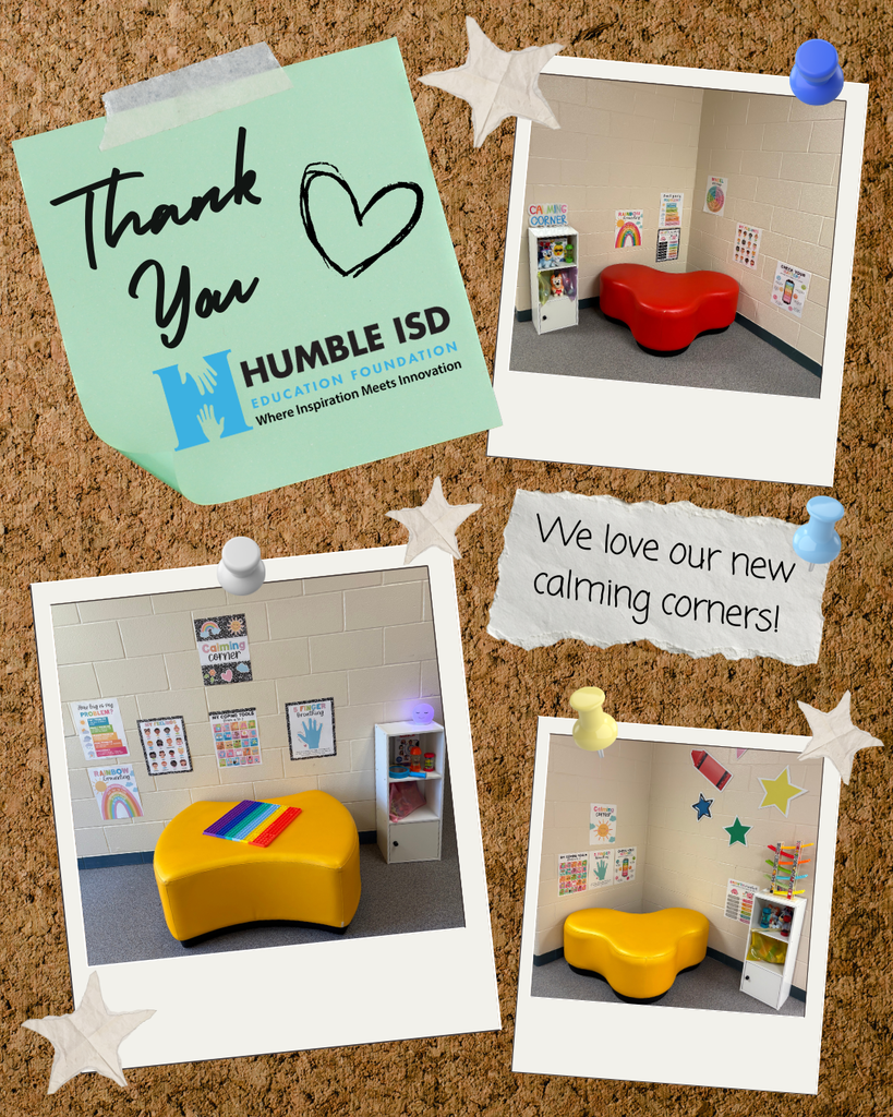 New calming corners at ECC funded by Humble ISD Education Foundation mini grant