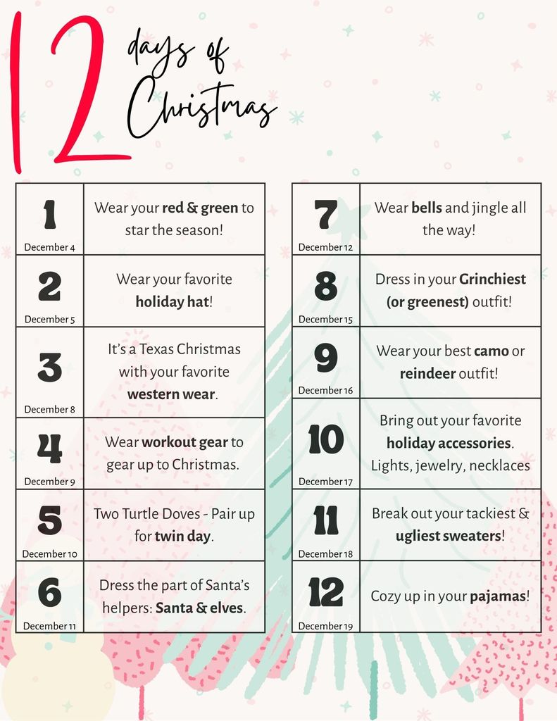 12 days of Christmas