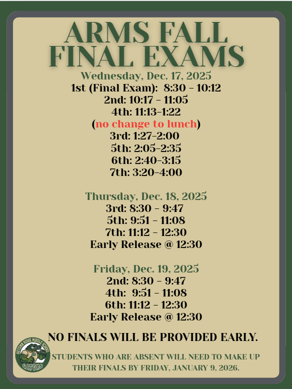 Fall 2025 Exam Schedule