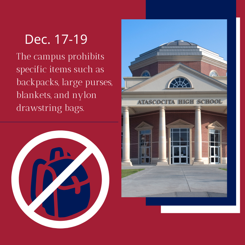 no backpacks will be allowed the last week of school