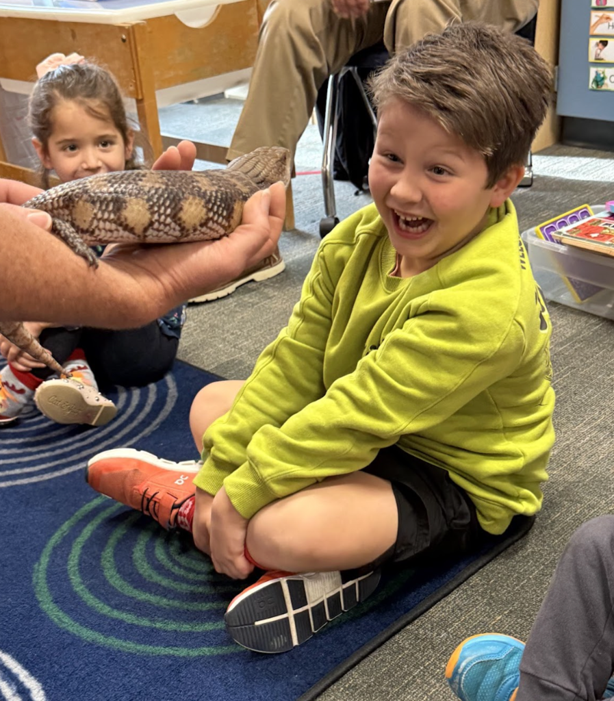 excited about a snake