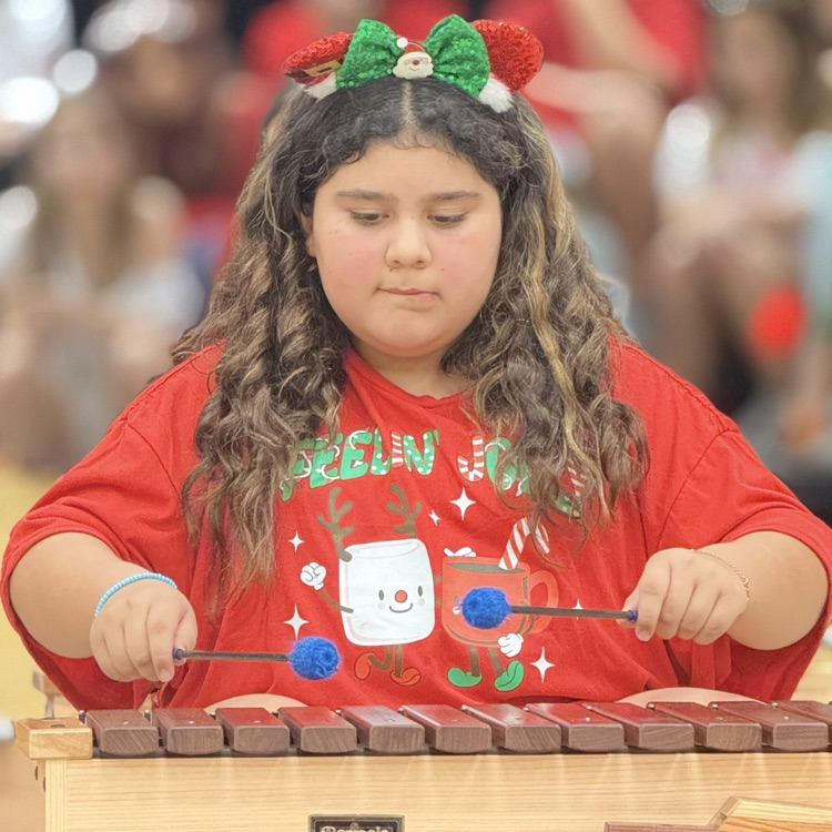 student playing instrument 