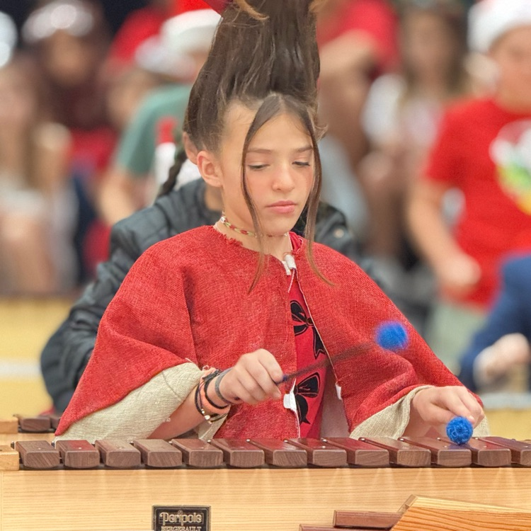 student playing instrument 