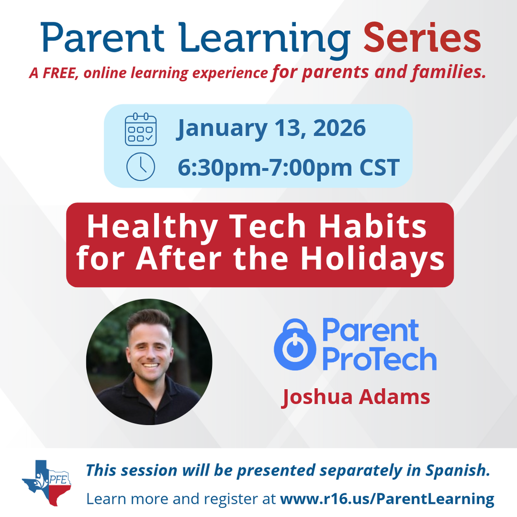 English flyer for Parent Learning Series event