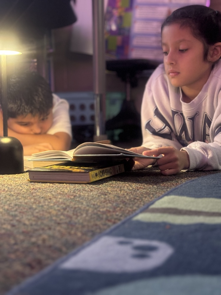 Students readings comfy in class- their choice