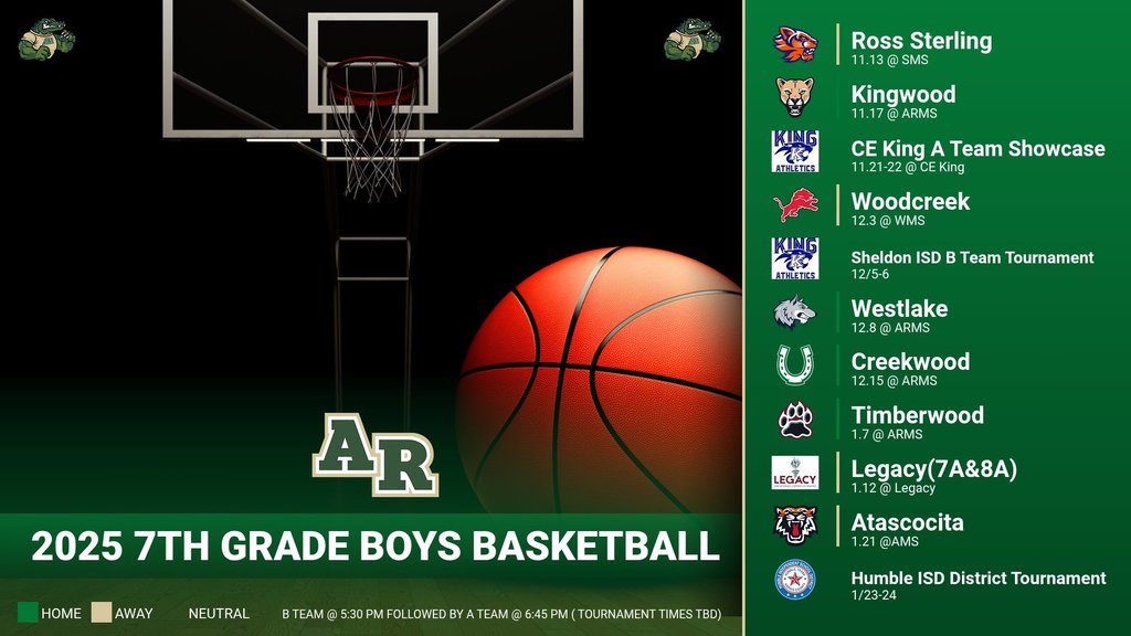 7th Grade Boys Basketball Schedule