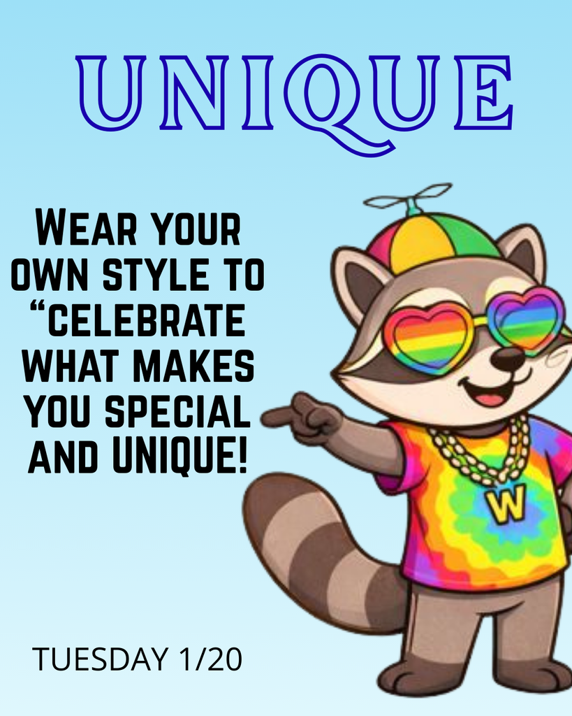 44✨ Tomorrow kicks off Be the Change Week! ✨ Students can wear their own style to celebrate what makes them UNIQUE 💛