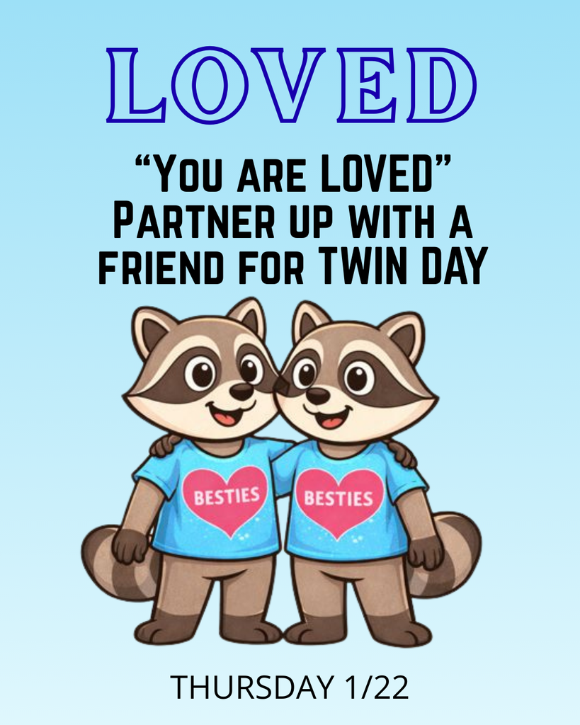 💖 Tomorrow we celebrate being LOVED 💖 Partner up with a friend for Twin Day and spread the love!