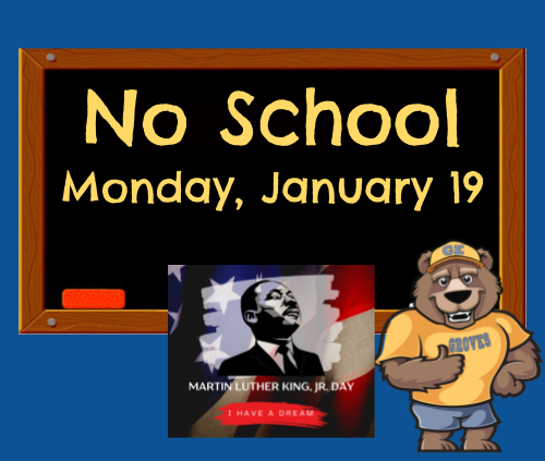 No School Monday, January 19