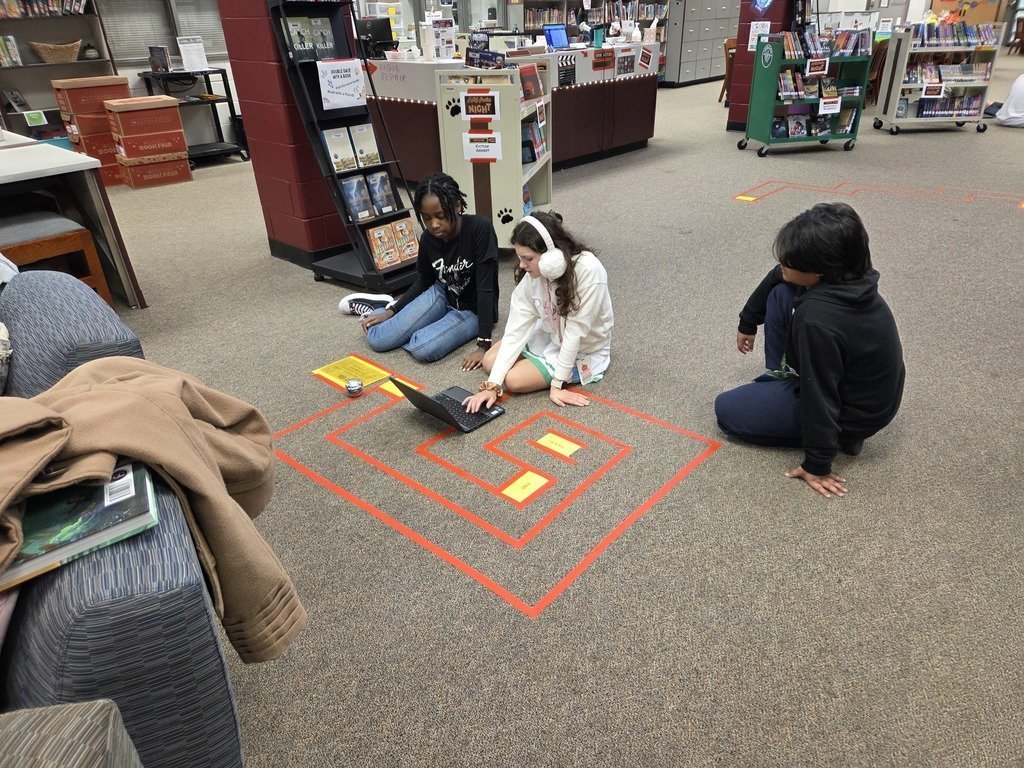 TMS Students using robots