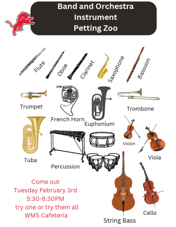 WMS Band and Orchestra Petting Zoo