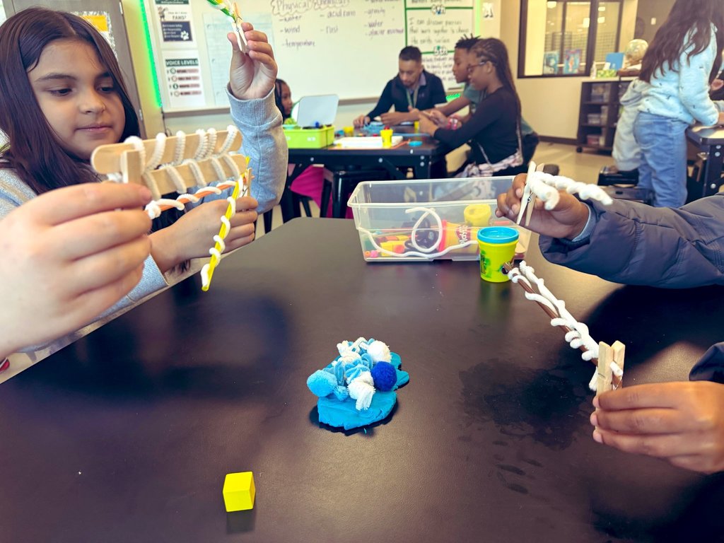 Picture of student weathering and erosion model.