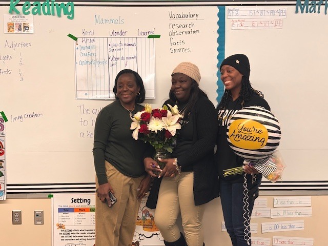 Ms. Steptoe and family celebrating her!