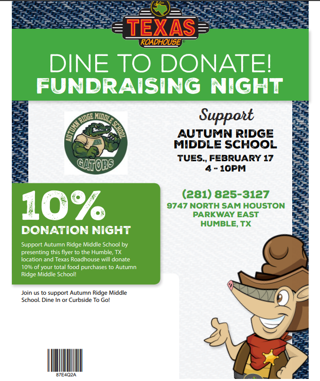 Texas Roadhouse Spirit Night 2026